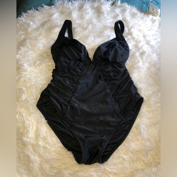 VENUS Black One Piece Swimsuit with Adjustable Straps SIZE 10 NWOT - Picture 6 of 16